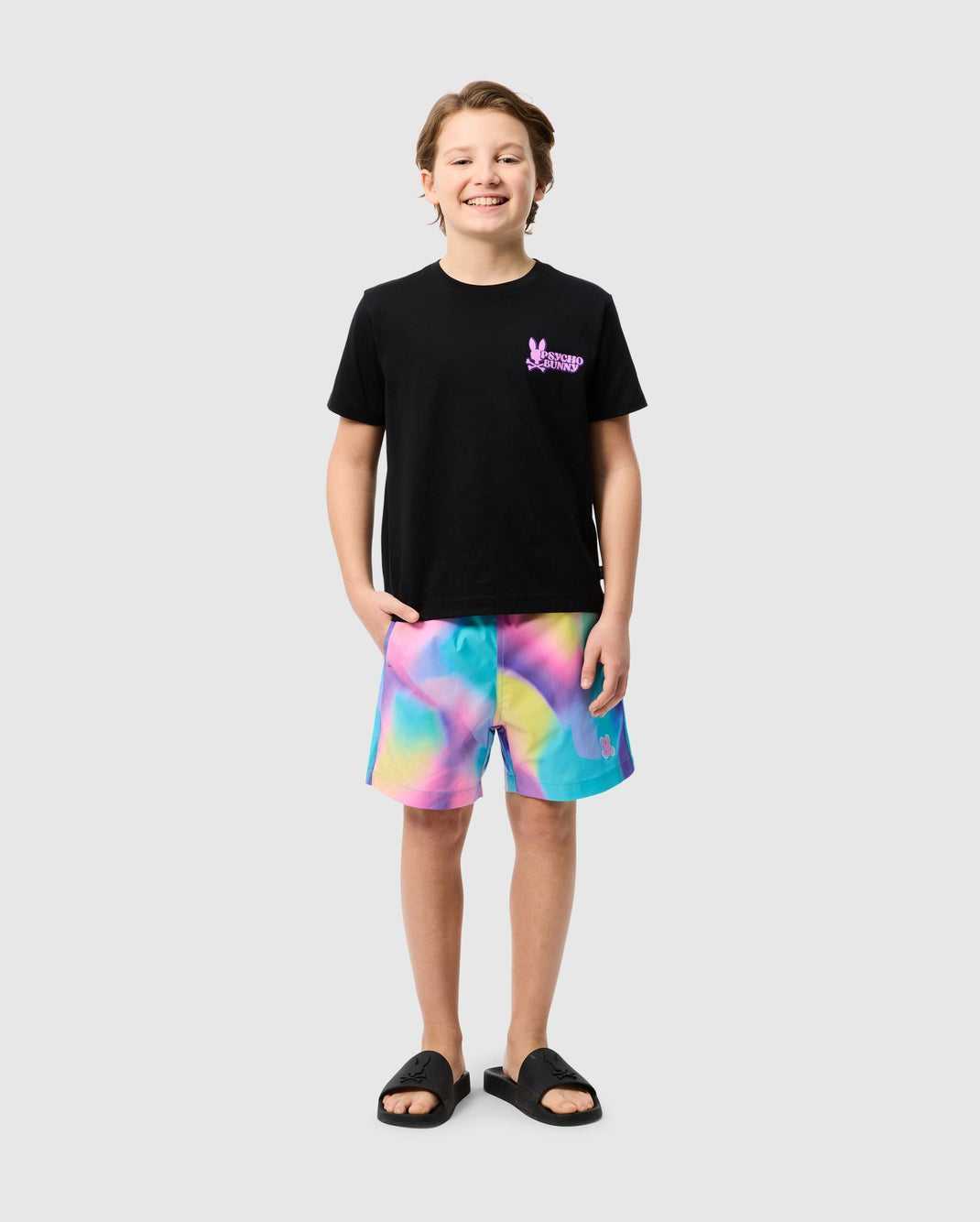 Polos Psycho Bunny Redland Graphic Tee Noir Enfant | GRV-27241754